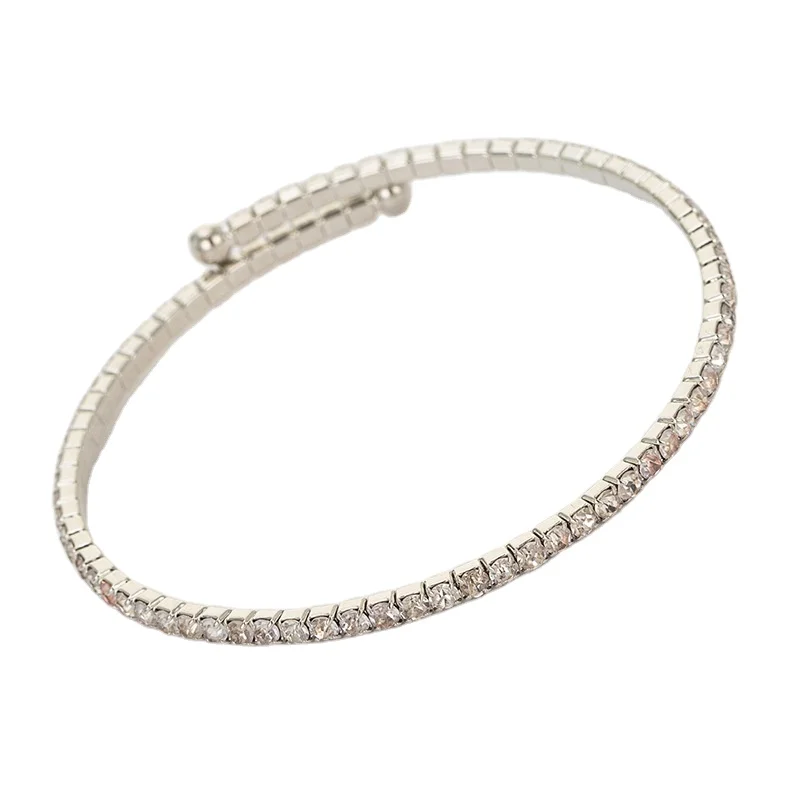 Crystal Rhinestone Bracelet Women Girls Delicate Multilayer Bracelet 6 Rows Layered Bracelet Jewelry for Prom Party Wedding