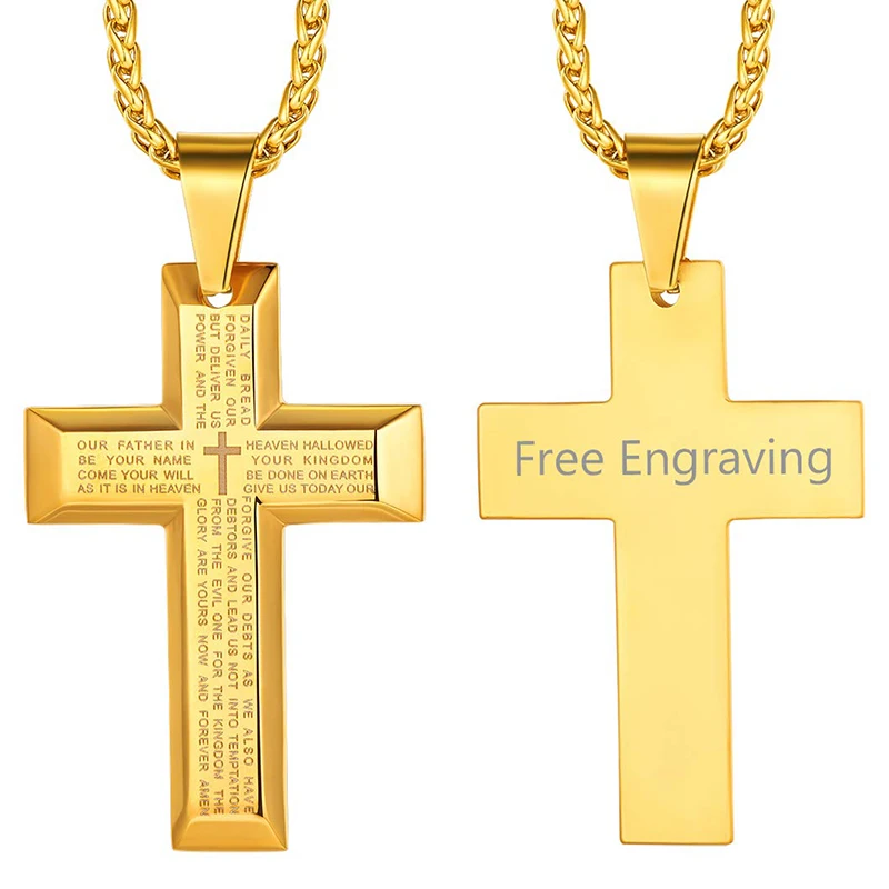 2024 Fashion Custom catholic religious items holy bible cross necklace men