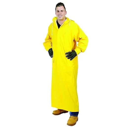 Factory Manufacturer Price Outdoor Work Rain Coats Waterproof Raincoat Heavy Duty PVC Polyester Rain Coat for Men