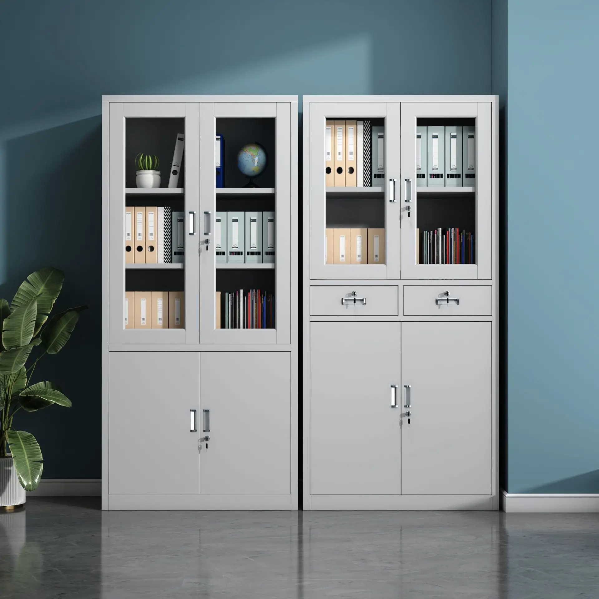 Customized Financial office file utility cabinet with doors and lock accounting bookshelf partition decorative storage cabinet