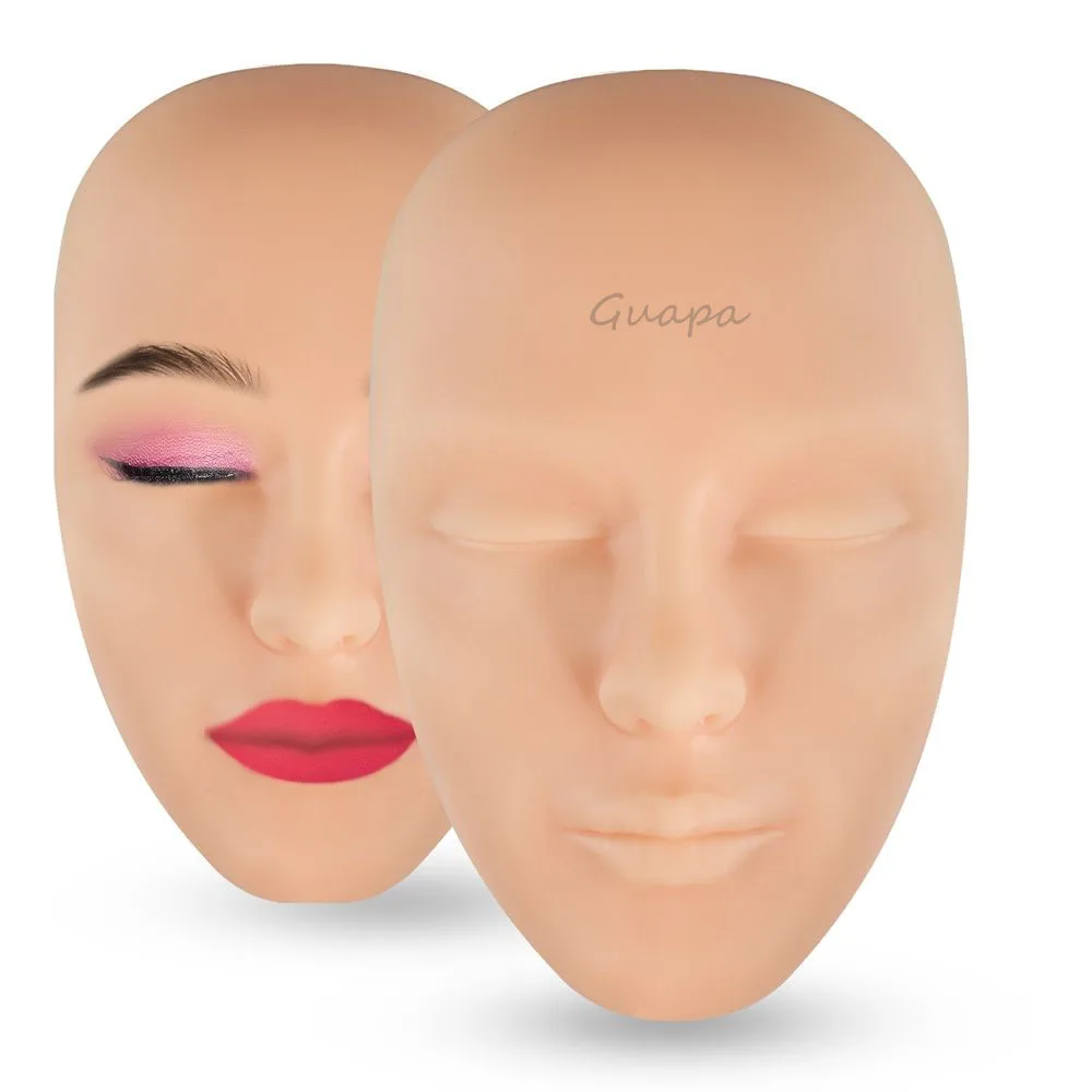100% Silicone 3D Full Face Practice Skin Permanent Makeup Tattoo Mannequin Microblading Training Pad