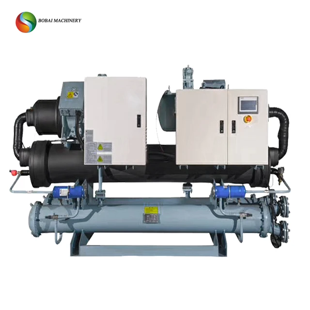 High Effective Cooling Capacity Semi-Hermetic Compressors Water Cooled Screw Chiller For Injection Molding