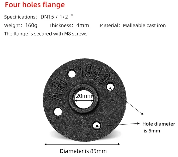 DN15 floor flange