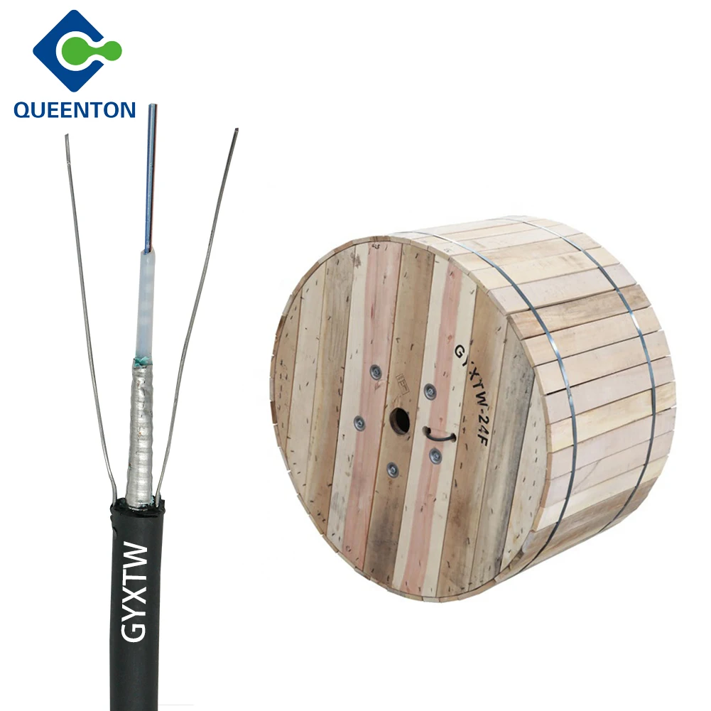 GYXTW single mode G652D central loose tube armored fiber optic cable for aerial or duct application