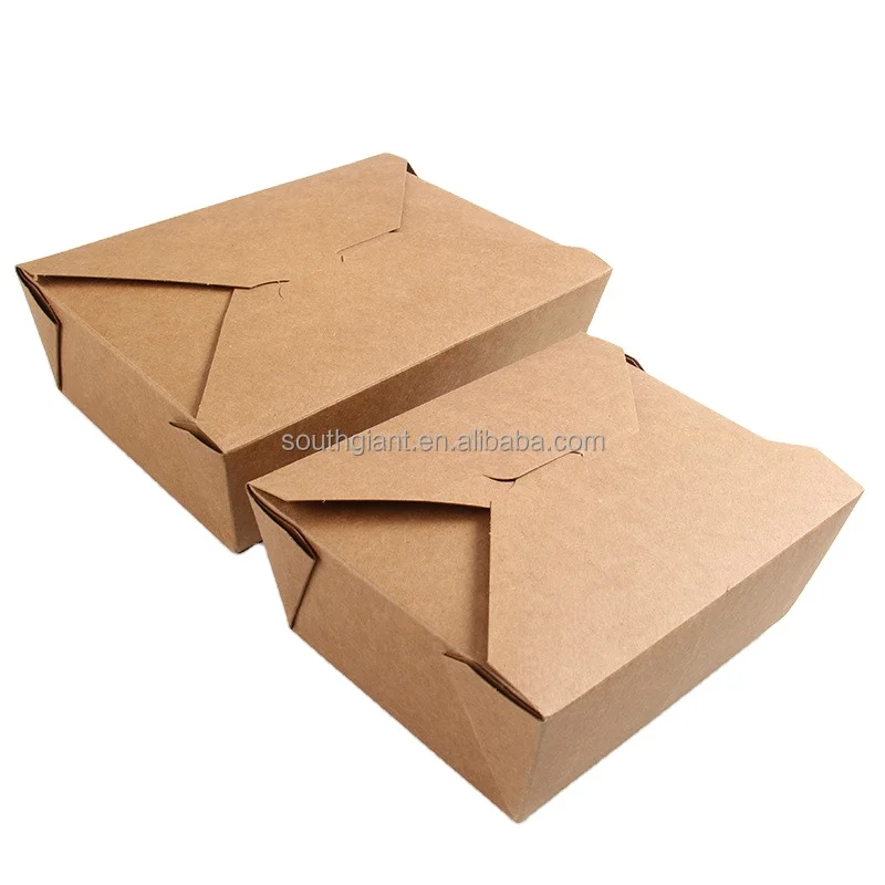 Wholesale Disposable Take Out Away To Go Kraft Salad Food Box for Takeaway