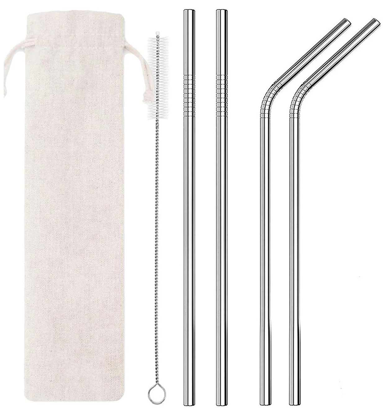 Wholesale Custom Logo Eco Friendly Reusable Cocktail Stainless Steel Drinking Straws Metal Straw