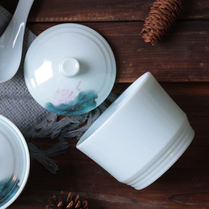  High quality chinese style plastic small pot melamine stewing soup stock with lid for home