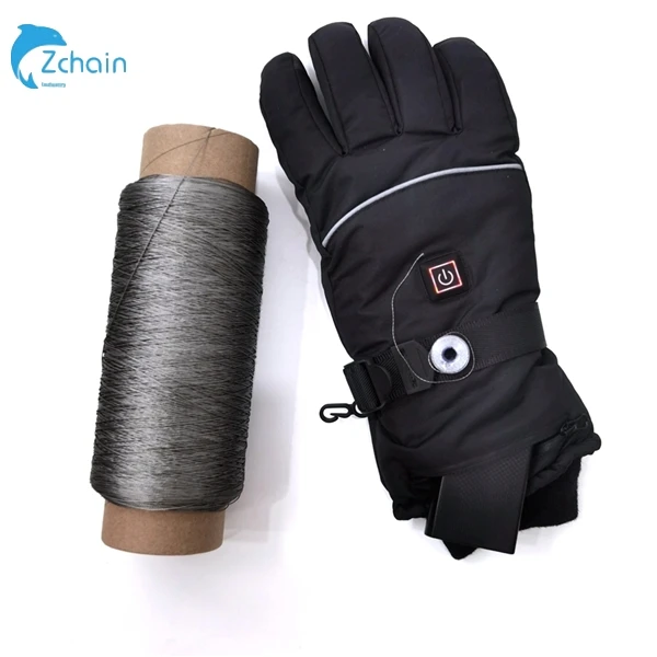 Free Sample 316 stainless steel filament electrically conductive elastic yarn Metal Conductive Sew Thread  Pure Metal Yarn