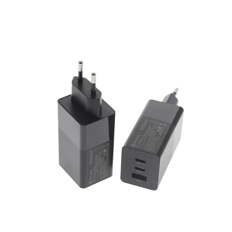 CE UL GS PSE GaN 2 USBC 1 USBA type C PD charger 65W GaN with CE certificates