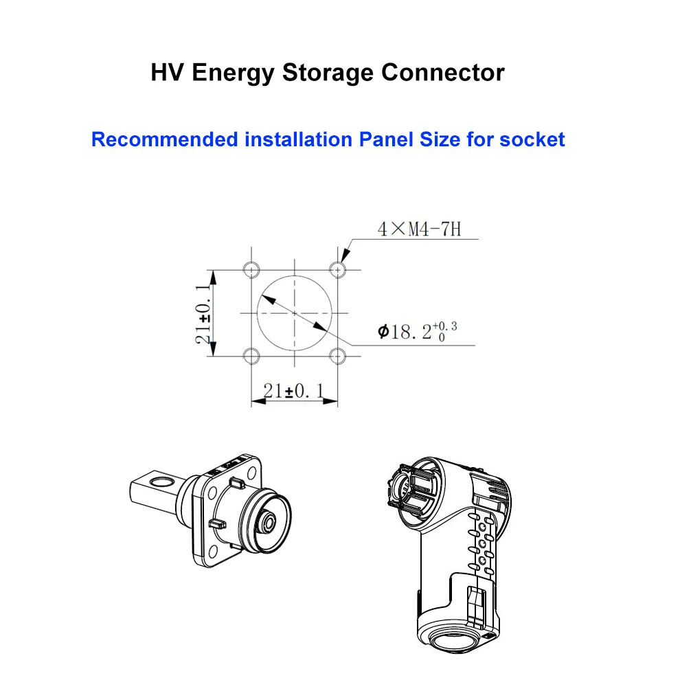 8mm Pin 35mm2 Power Cable High Current Dc Voltage Plug With Jack Energy Storage Connector