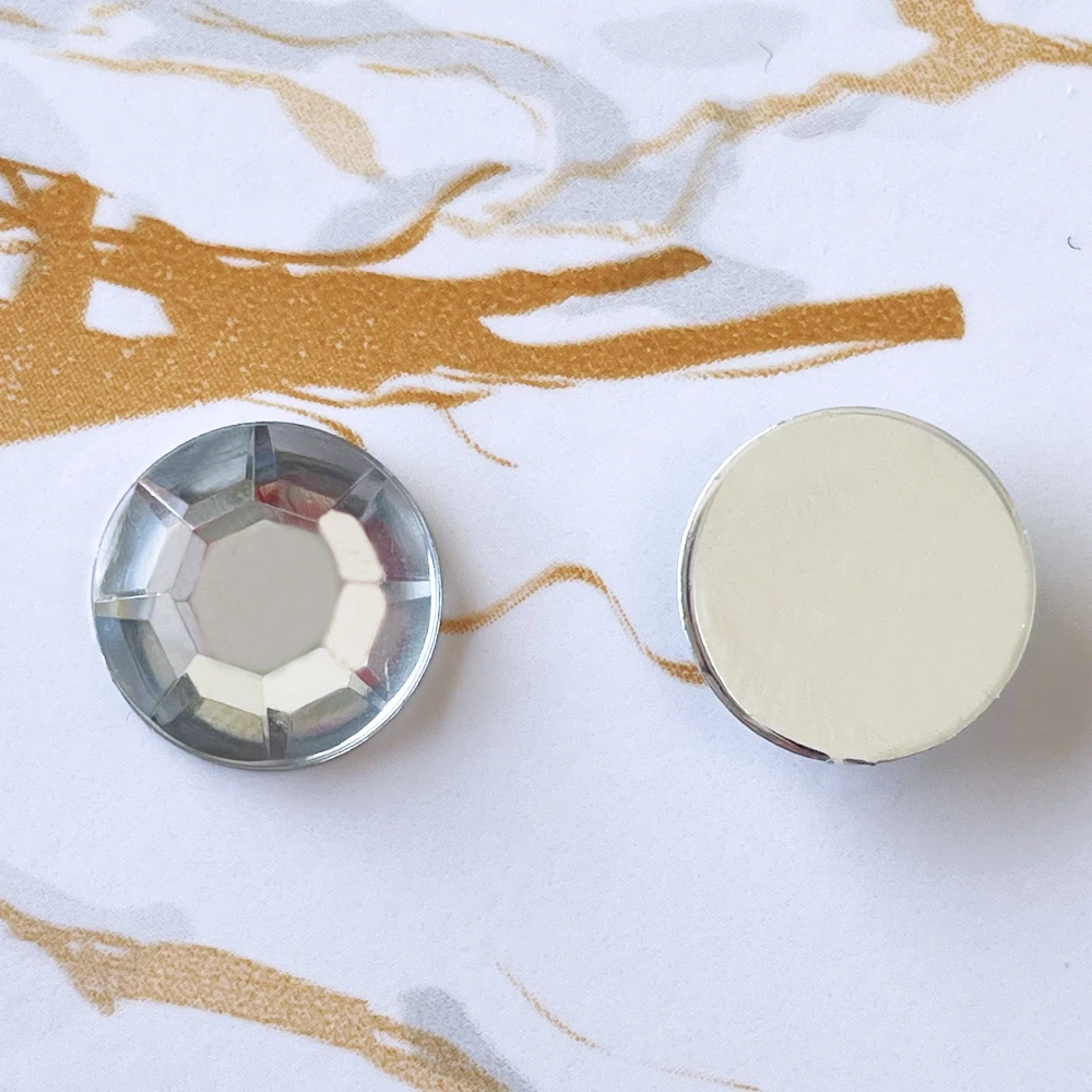 Wholesale Big Size 14mm Crystal White Color Flatback Rhinestones Resin Acrylic Stones For Dress Making Acrylic Gem