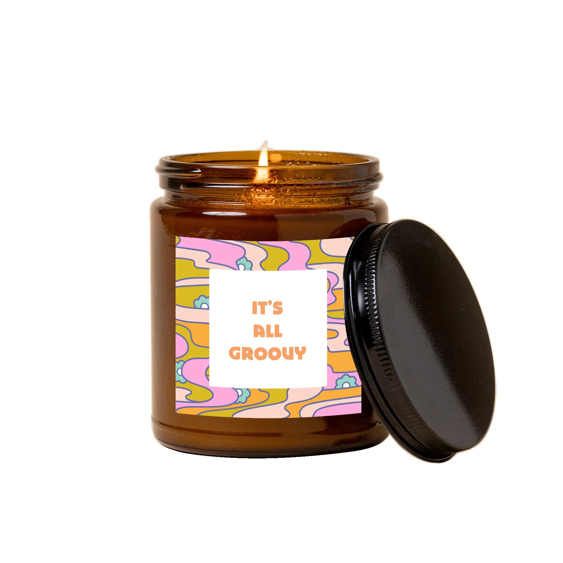 Factory In Stock Cream Candle Jar Custom logo label 100ml 200ml Amber Clear unique design Glass Candle Jar With Lid