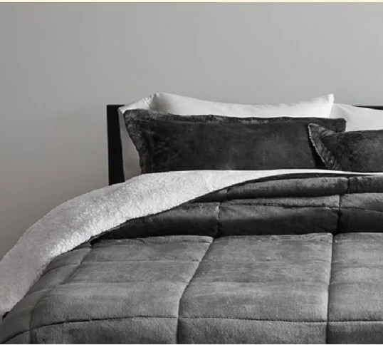 Ultra-Soft Micromink Sherpa Comforter Bed Set Comfortable and breathable  Duvet quilt- Teal Plaid, Full/Queen