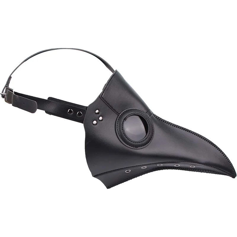 Plague Doctor Mask Long Nose Beak Halloween Costume Props Medieval Punk Retro Style Goth Cosplay Leather Mask