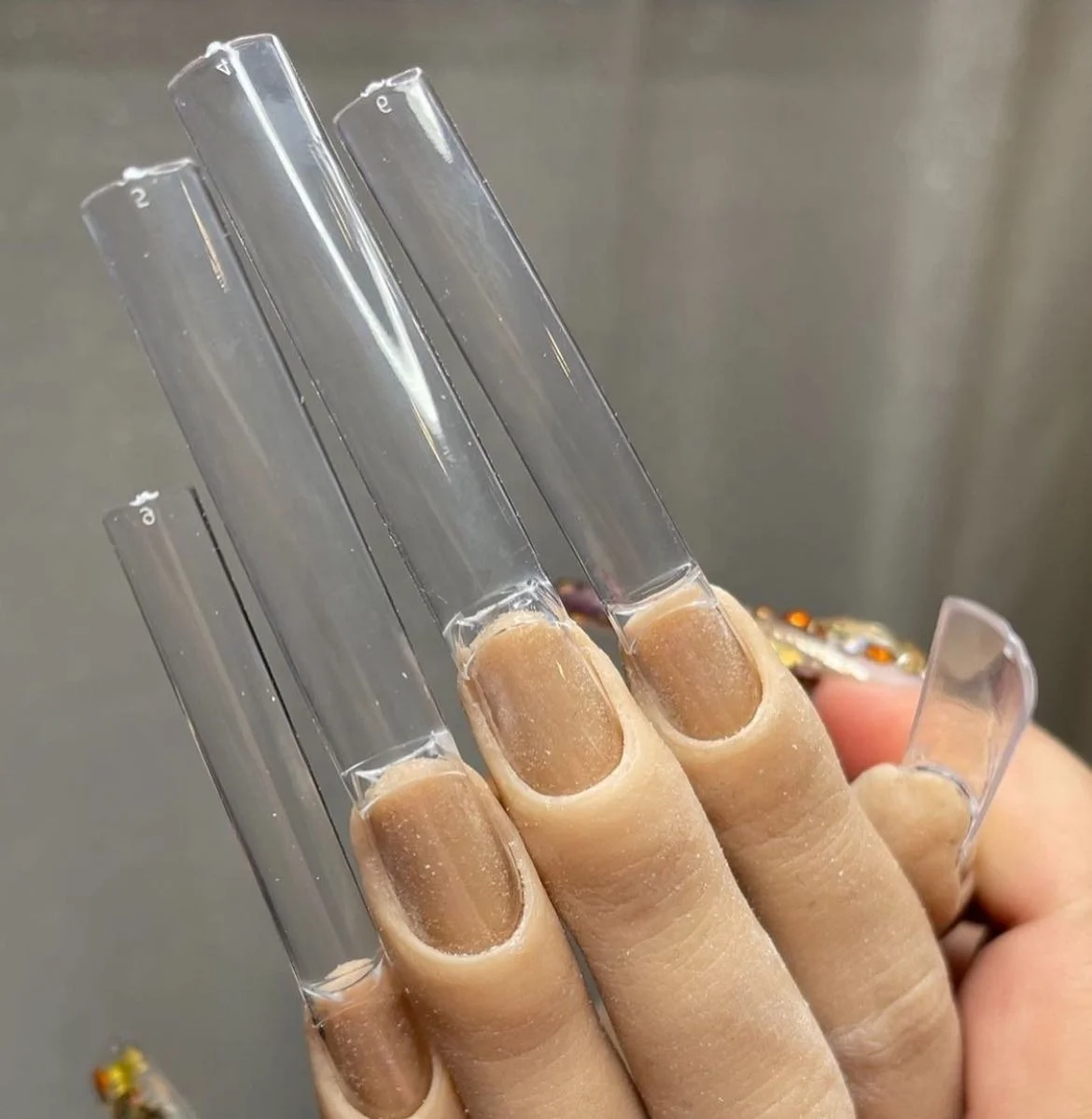 504PCS XXL XXXL Nail Tips Non C Curve Nail Tip Box False Nails Press On Clear Box Wholesale