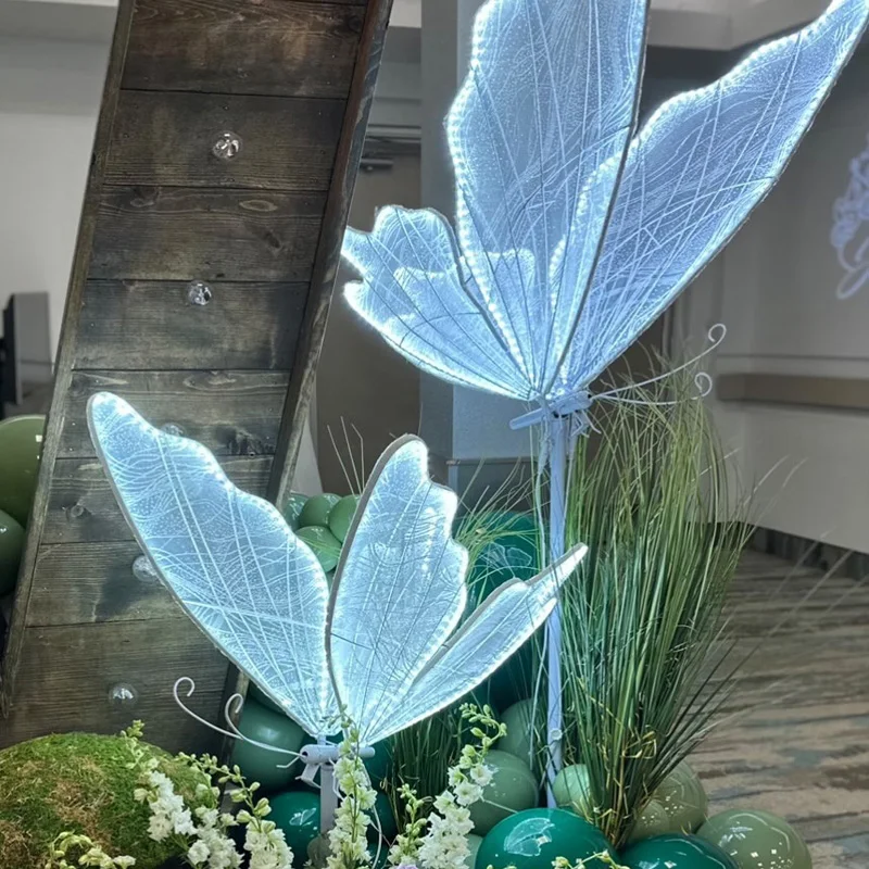 GJ-WL001-05 Wholesale  adjustable led light butterfly wings light stand decoration for wedding butterfly lights