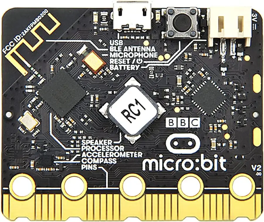 Макетная плата BBC Micro:Bit V2 + Набор испытательных проводов с зажимом типа «крокодил» со встроенным динамиком и микрофоном для программирования «сделай