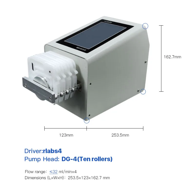 RLabS4 intelligent laboratory four channel independent control calibration micro flow touch precision distribution pump