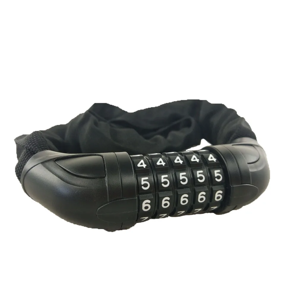heavy duty 5 codes bicycle chain lock, customized combination chain lock Small code bicycle chain lock