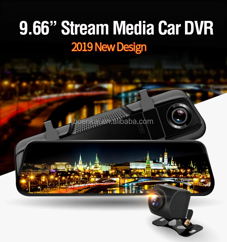 10Inch Full Touch Screen Dashboard Rearview Mirror With Hidden Camera Video Recorder For Cars