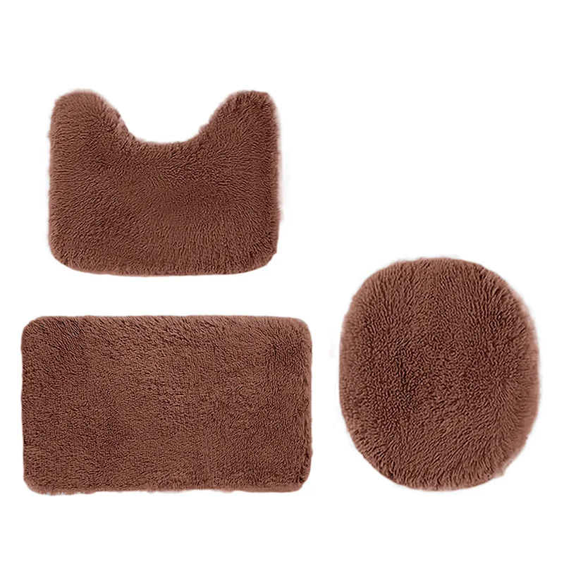 Bathroom Rug Set 3 Piece Non-slip Absorbent Bath bathroom Quick Dry Mat Coral Velvet Bathroom Mat