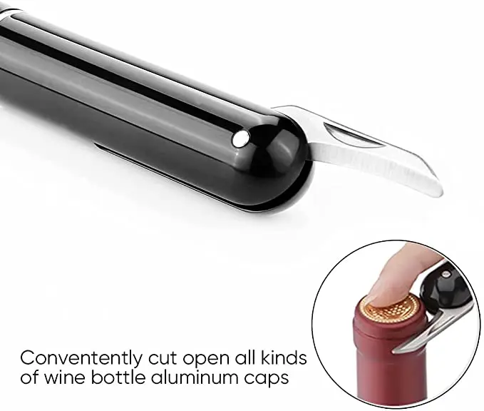 Bartender Kit Easy-Open Air Pump Wine Opener 2-in-1 Portable Travel Wine Corkscrew Handheld Wine Cork Remover