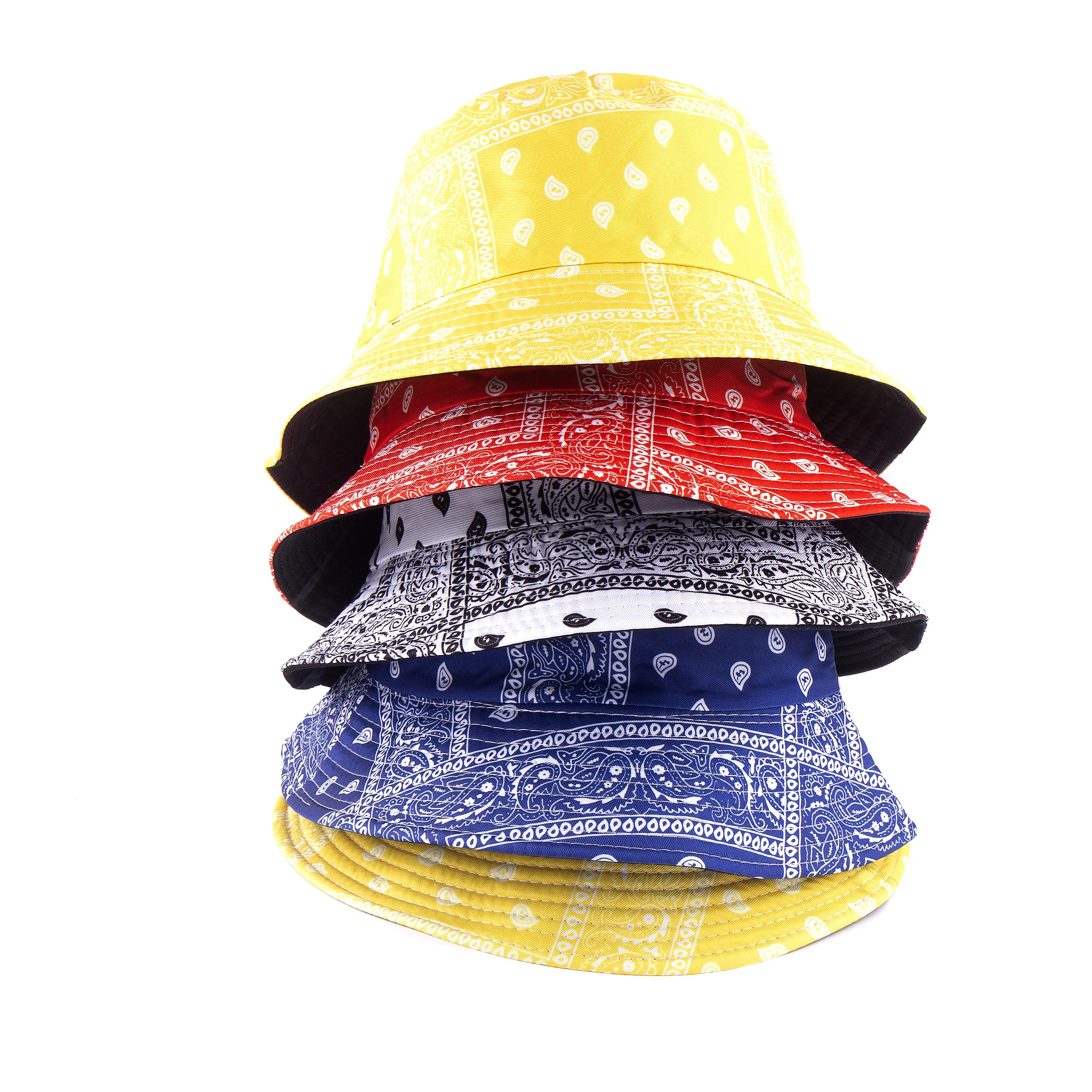 Custom New American Style Bandana Fisherman Hat Trendy Street Fashion Sun Bucket Hat