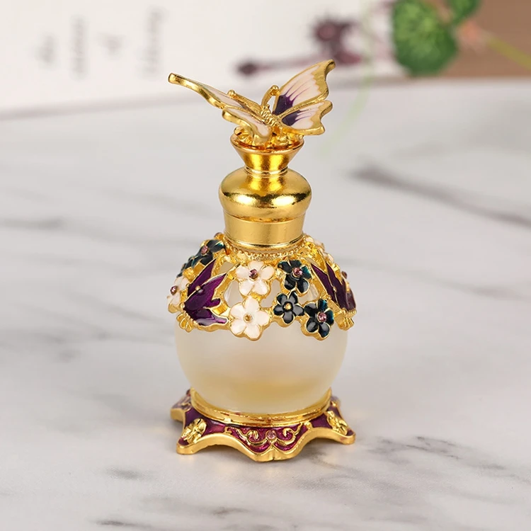 Butterfly Pattern Luxury Perfume Bottles Customized 15ml Arabic Oil Egyptian Perfume Bottles Wholesale