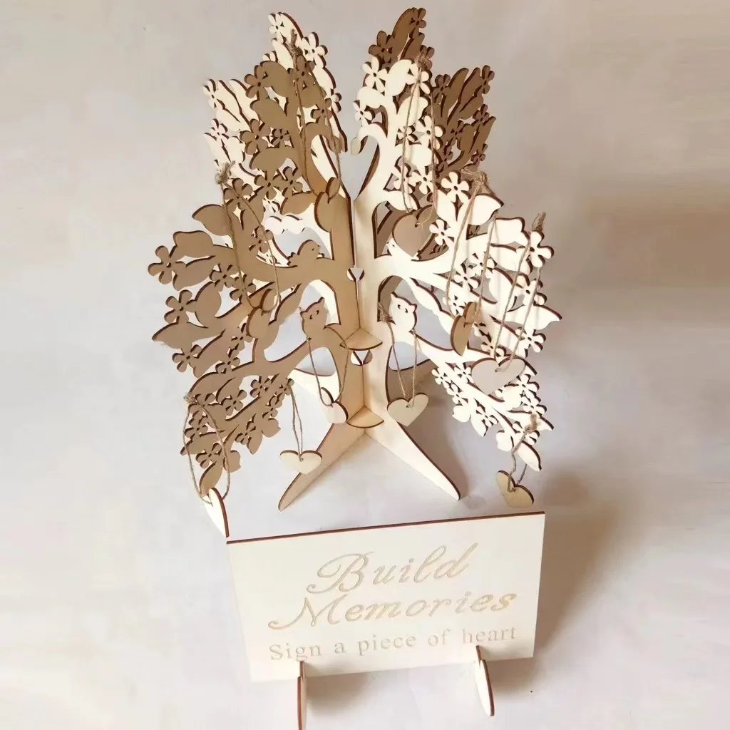 Manufacture wholesale Wooden handicraft ornaments creative wedding supplies wishing palm tree table home decoration