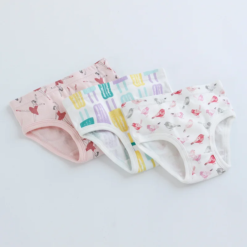 
Wholesale high quality organic cotton underwear girls panties briefs 3pcs/set 9U314 