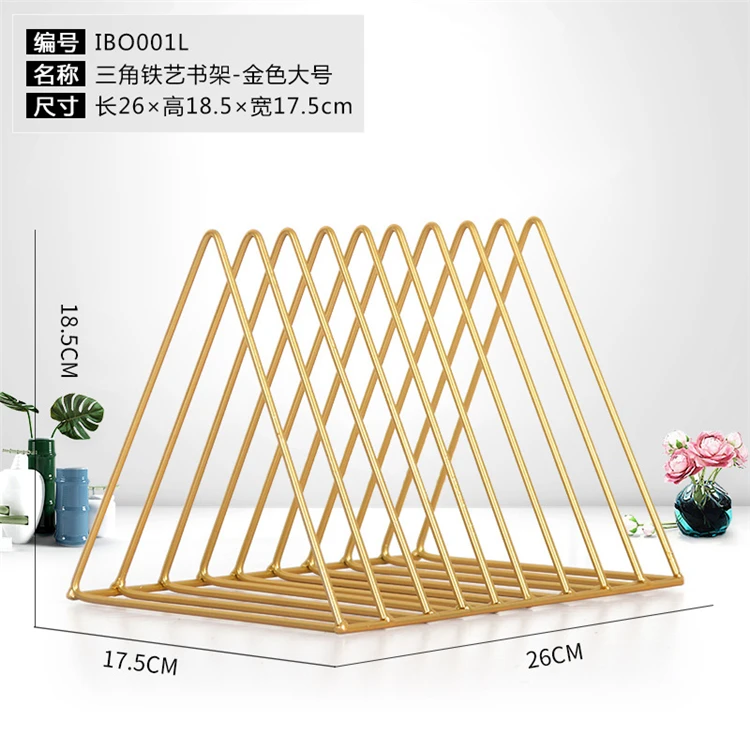 Nordic style custom bookstand metal black triangular bookstand