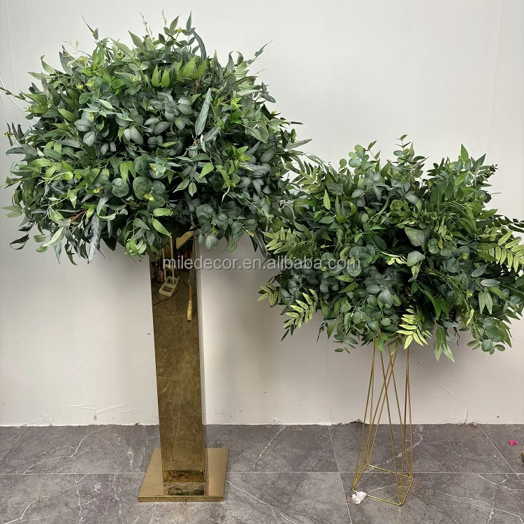 Wedding Reception 80cm Table Decor Green Leaf Wedding Centerpieces Custom Greenery Flower Ball