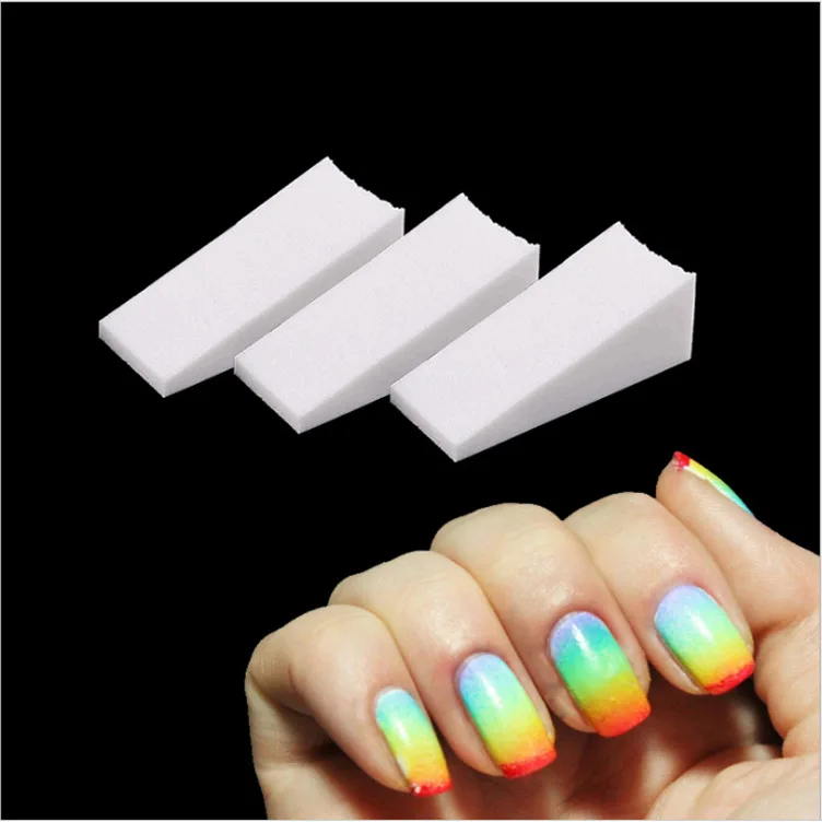 White latex sponge Foam cosmetic wedges Nail Art Soft Sponge Polish Transfer DIY Manicure Tool