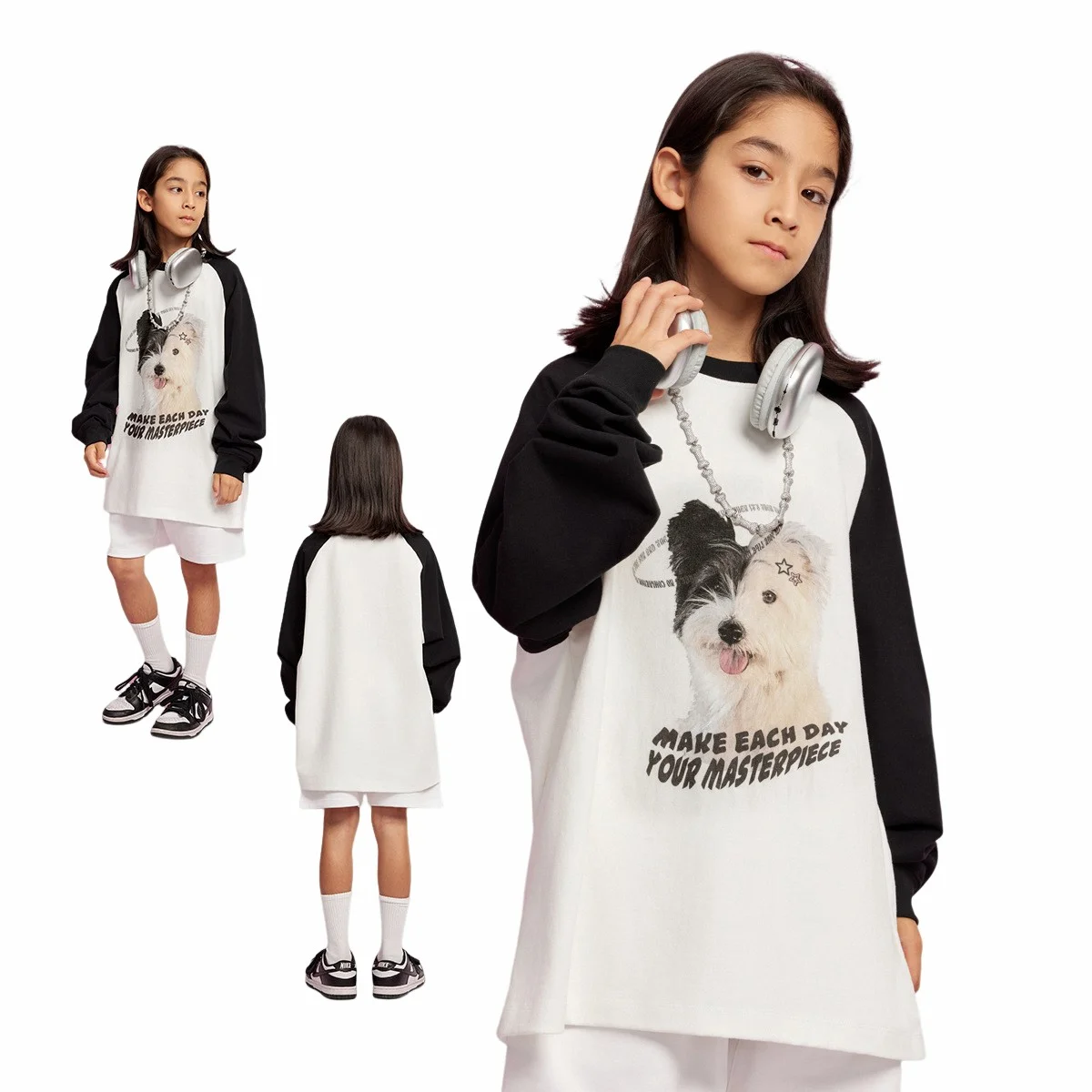 2023 Autumn And Winter Gap Kids Clothes 285G Contrast Color Kid Oversized Sweatshirt Baby Clothes Wholesale