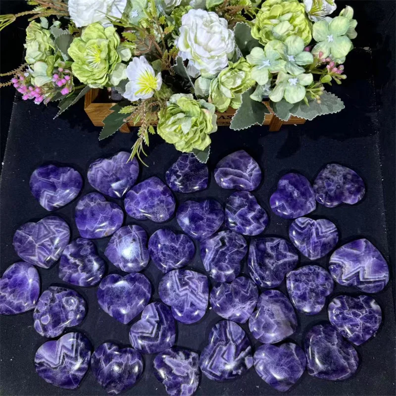 Wholesale Dream Amethyst Heart High Quality Healing Stone Dream Amethyst Heart for Gift