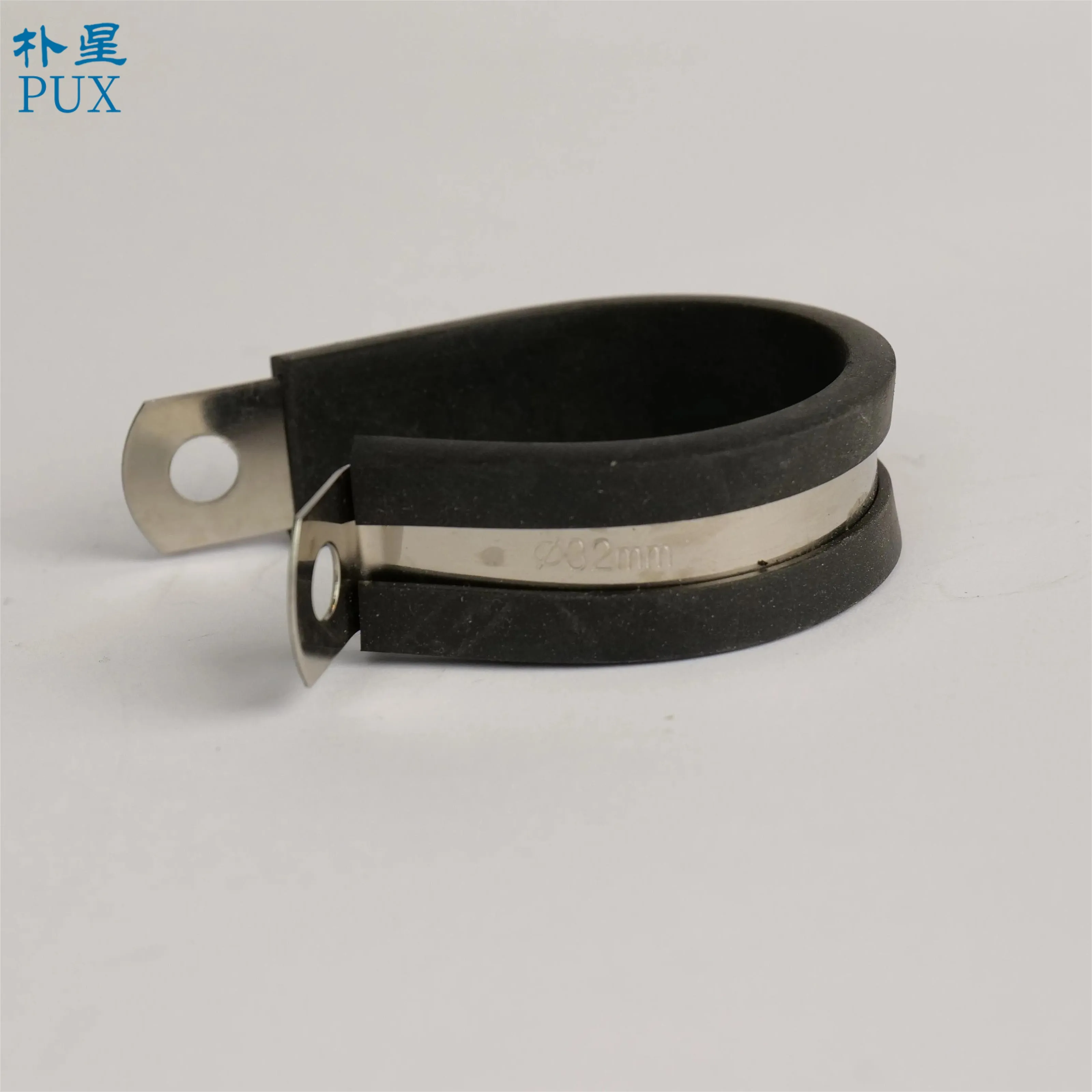 304 Stainless Steel /Galvanized   Rubber Hose Clamp Black Rubber Lined Retaining Hose R Clips Clamp Hose and Cable Clamp