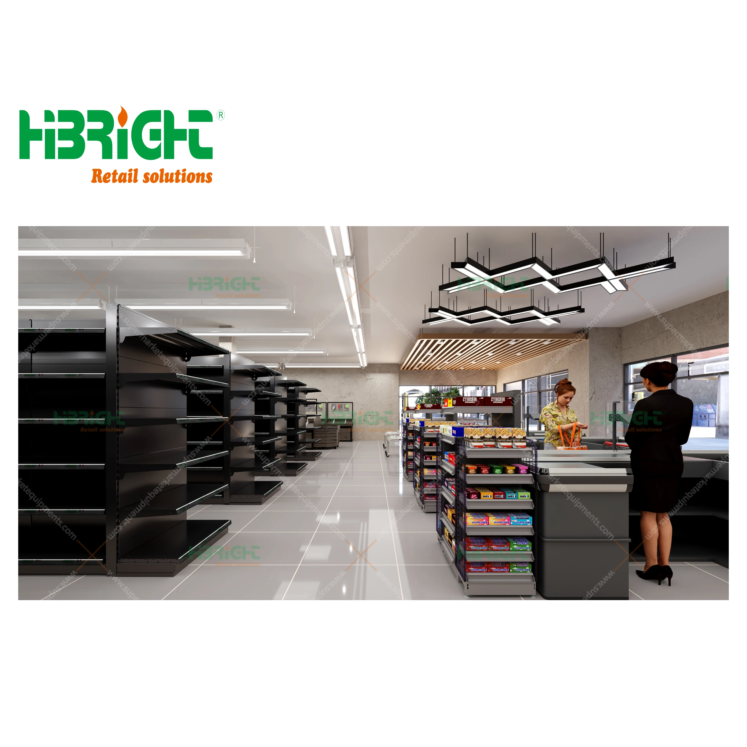 Commercial Supermarket Equipment Shelves Display Retail Solution Layout Design