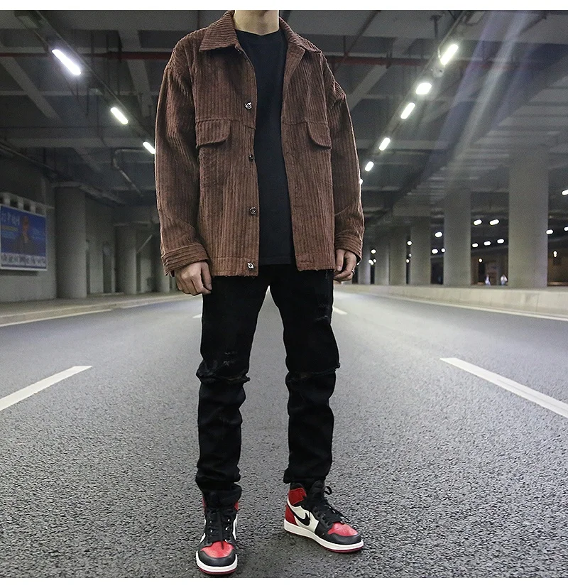 OEM private label men custom stock dropshipping mens Corduroy jacket