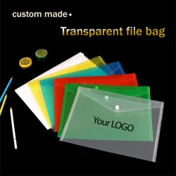 Factory design custom transparent plastic file bag folder pp document folder