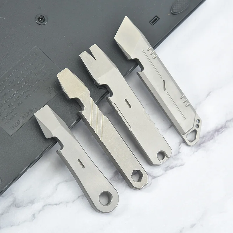 Multifunctional Portable Outdoor Emergency Tool Mini Crowbar Titanium Alloy EDC Pry Bar