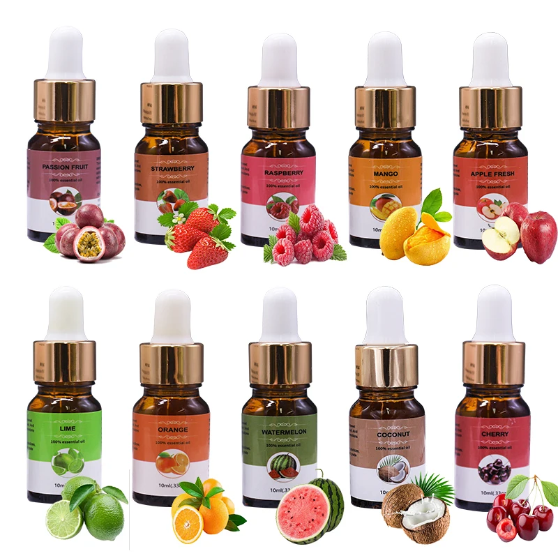 Free Sample OEM/ODM Essential Oil Organic Pure Natural Difuser Spa Aromatherapy Fruit Essential Oil Set Essential Oils Gift Set