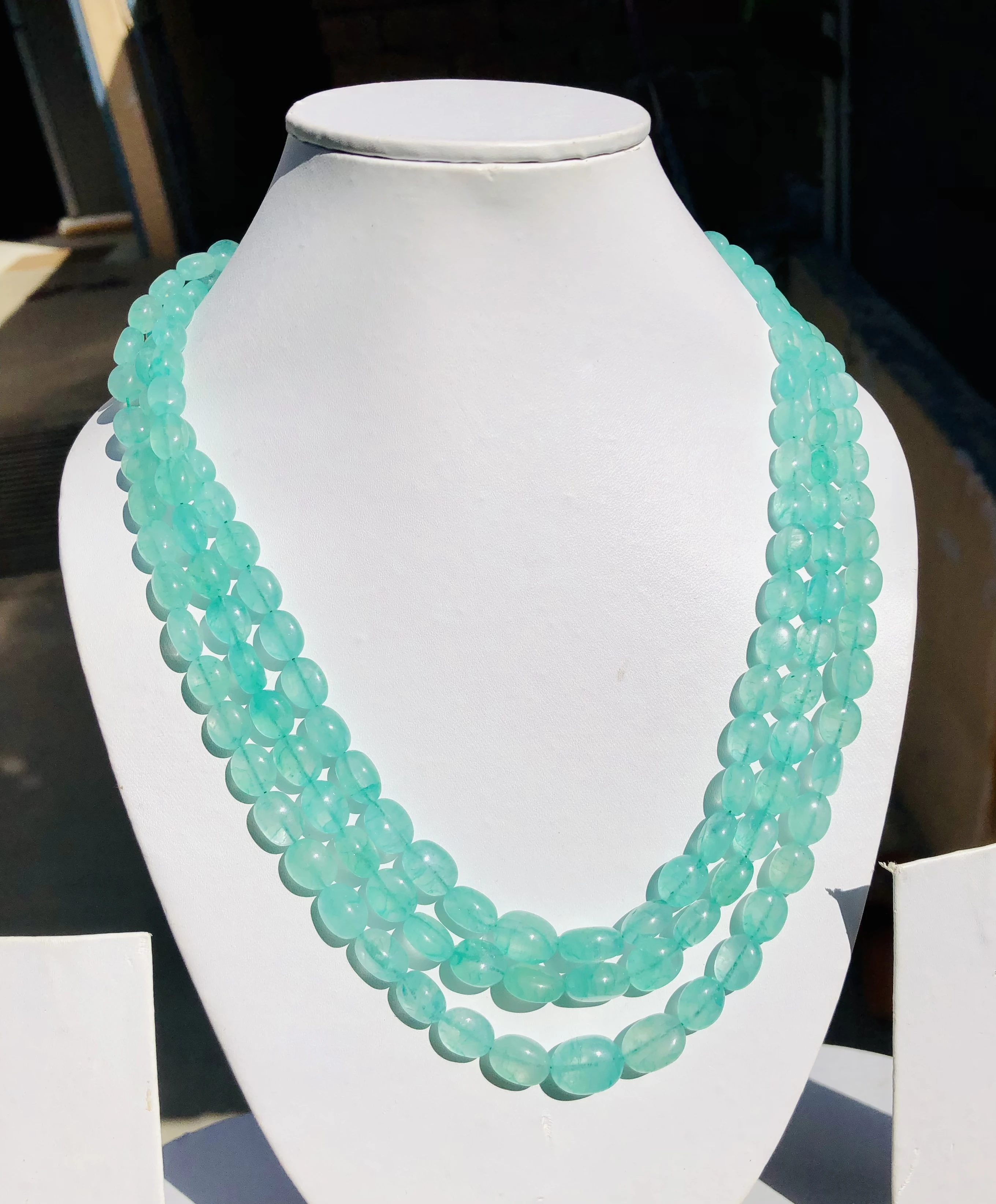 Top Quality Natural Russian Emerald Oval Mani Shape Beads Green Emerald Wedding Necklace Gemstone beads Limited Stock