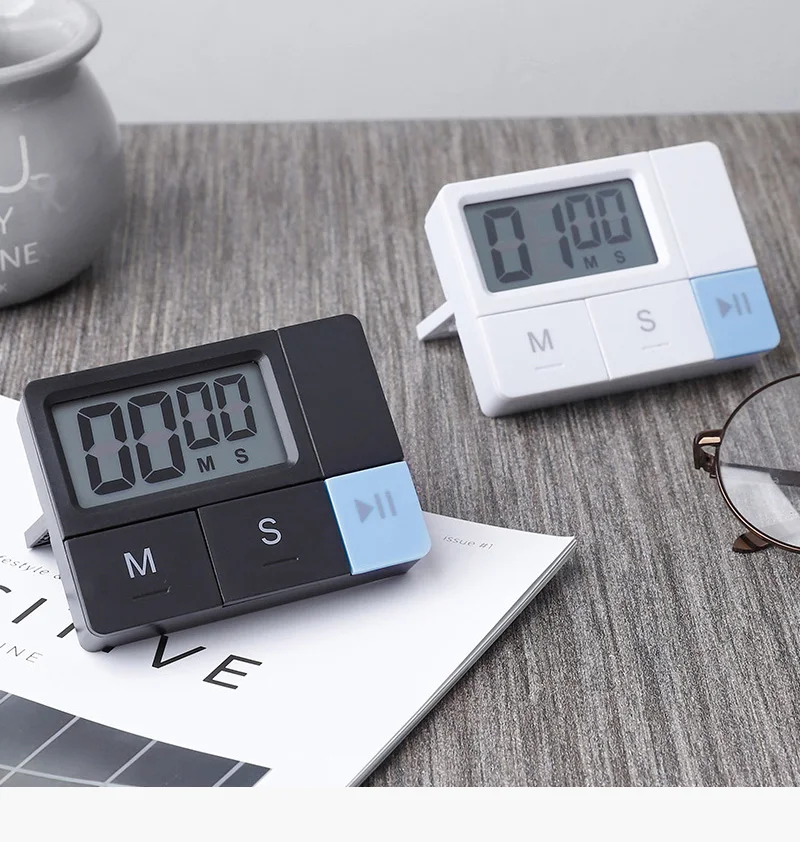 Portable Digital Countdown Kitchen Timer Count up Down Stand Cooking Shower Study Stopwatch Sound Reminder