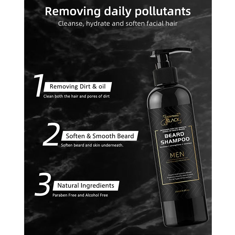 Custom logo Men Beard Growth Grooming Kit Beard Care Private Label Beard Wash Shampoo and Conditioner