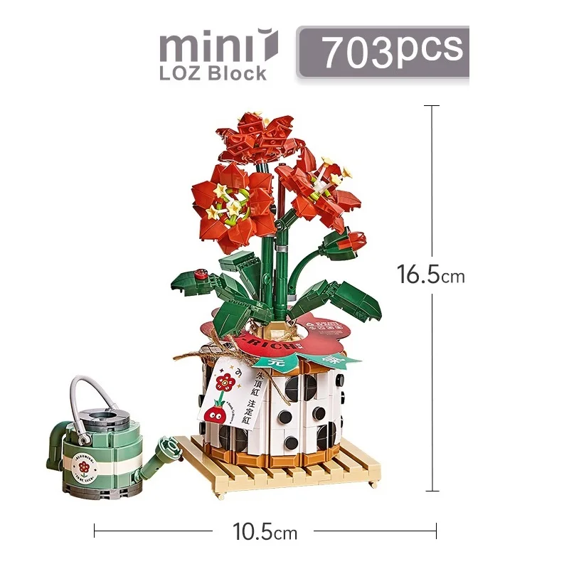 Flower Building Bricks DIY Strawberry Plants Rose Toy for Children Juguetes Girl Gift Birthday Kids Present New Year LOZ