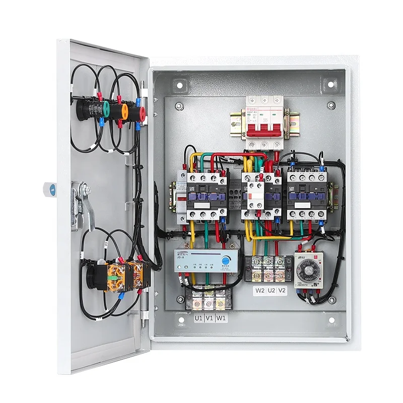 Star triangle step-down start box decompression start control box 3p motor fan water pump power Custom Distribution Box