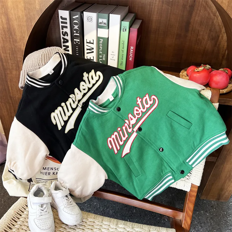 fall autumn winter unisex infant baby boy baseball jacket toddler kids sport coat wholesale