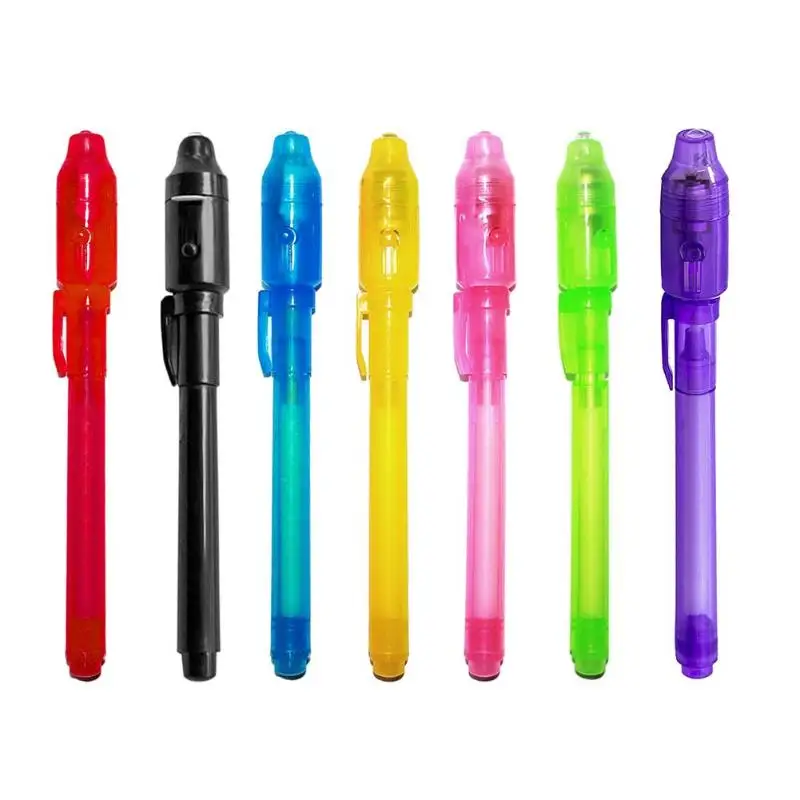 2/4/8/14pcs UV Light Pen Invisible Magic Pencil Secret Fluorescent Pen for Writing Pad Kids Child Drawing Painting Board