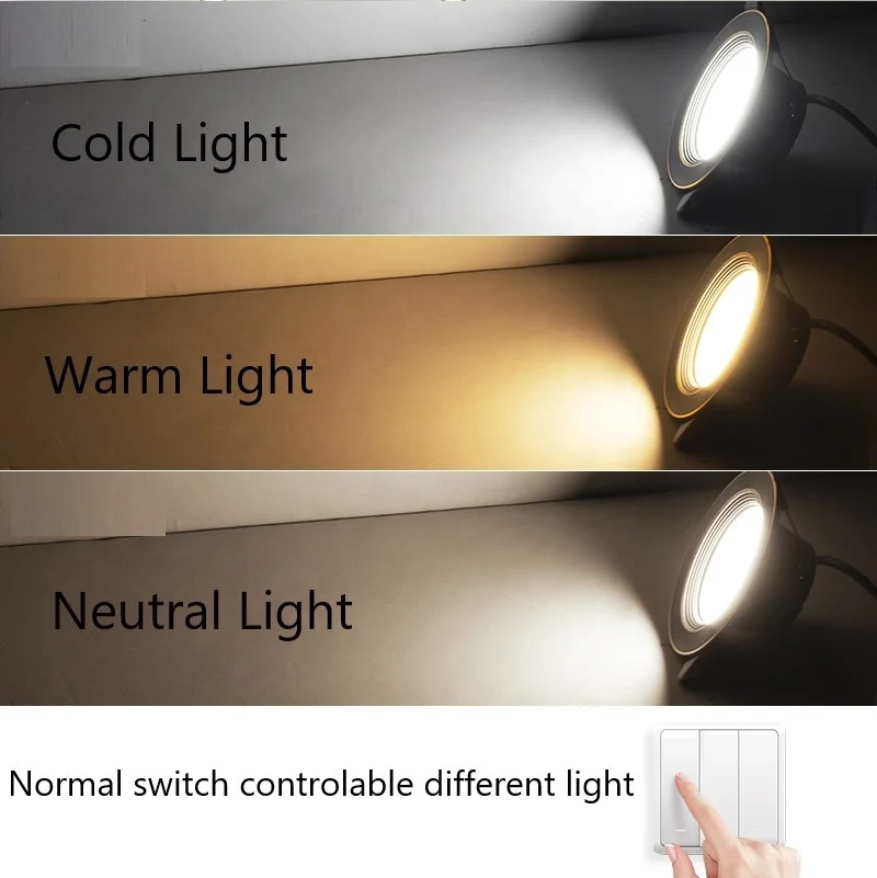 High Quality Downlights 3W 5W 7W 9W 12W 15W 18W 21W White Black Aluminium Shell Indoor Sitting Room LED Ceiling Light