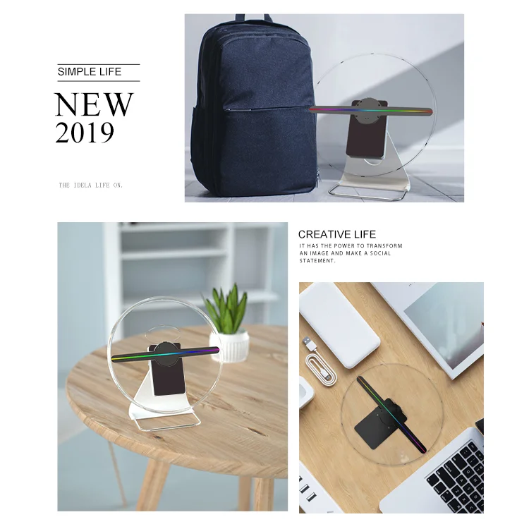 China supplier 3d hologram logo outdoor advertising digital display fan